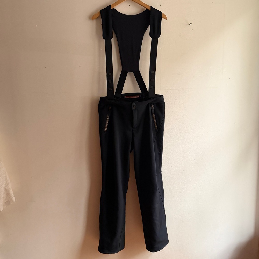 Frauenschuh Ski Pants Suspenders Softshell Black Size 8 3 Excellent